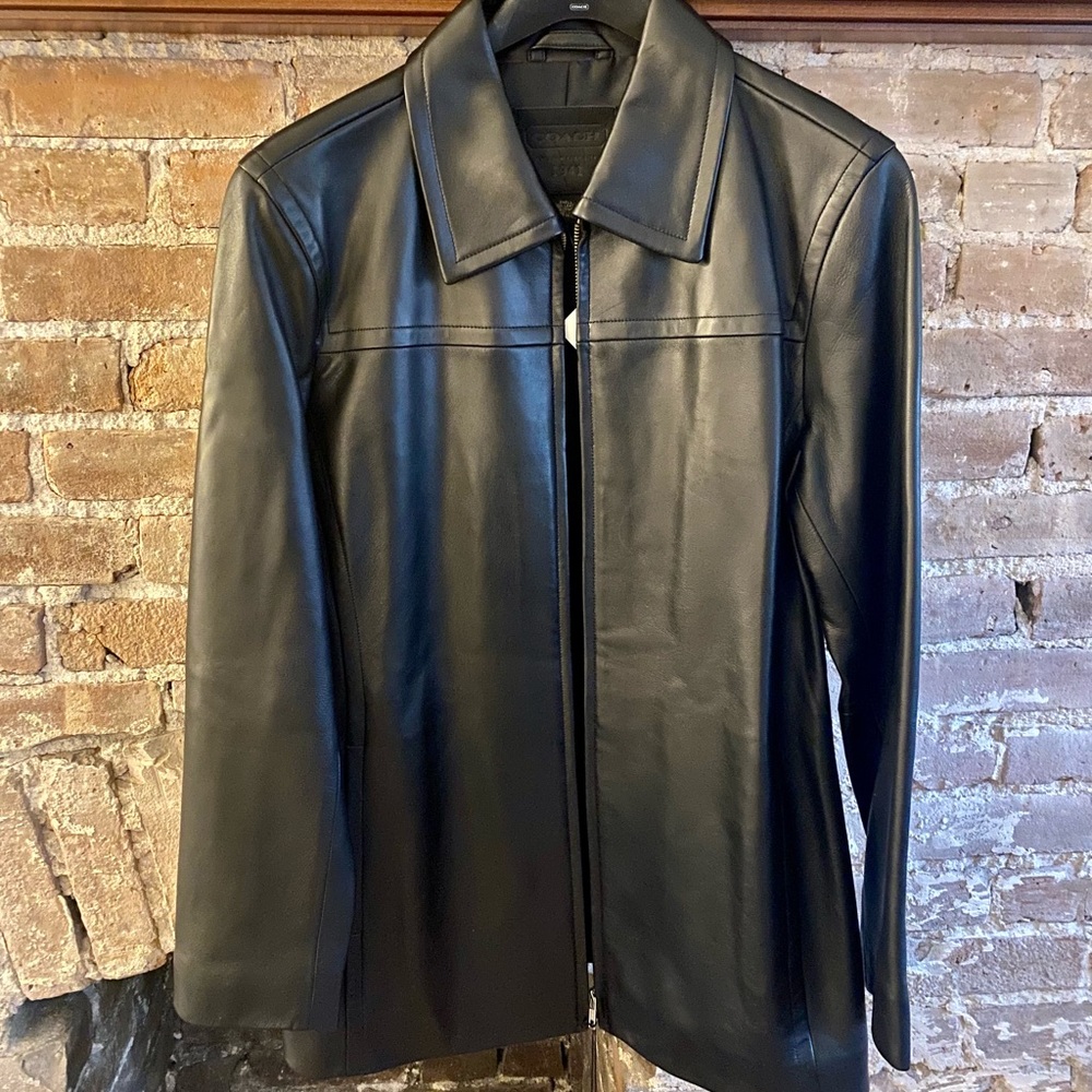 Coach leather jacket with tags
